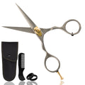ONTAKI Premium Japanese Steel Beard & Mustache Scissors (5.5") Silver