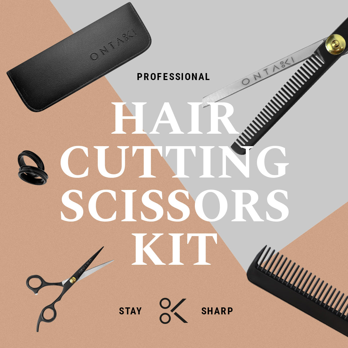 ONTAKI Hair Thinning Shears Kit Black