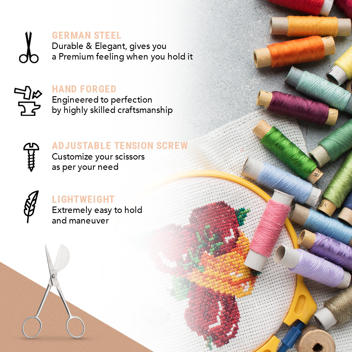 ONTAKI Duckbill Applique Embroidery Scissors (4.5")