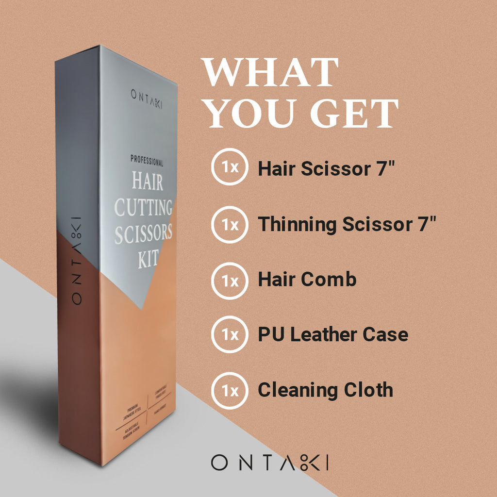 ONTAKI Hair Thinning Shears Kit Black