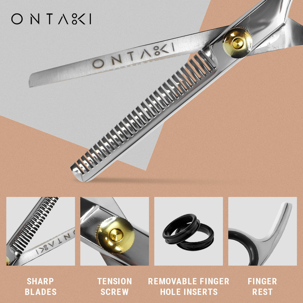 ONTAKI Hair Thinning Shears Kit Silver