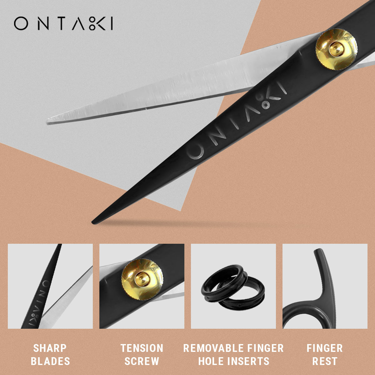 ONTAKI Hair Thinning Shears Kit Black