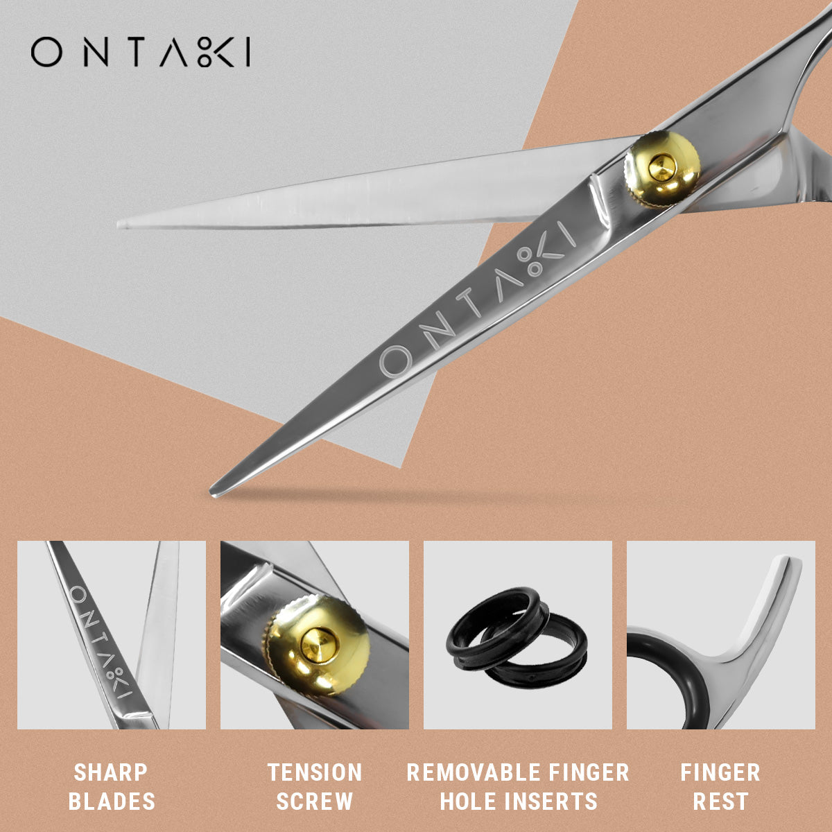 ONTAKI Hair Thinning Shears Kit Silver