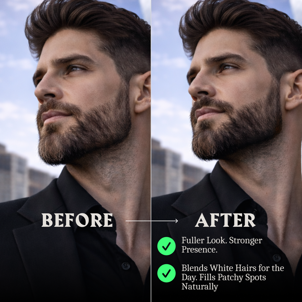 Beard Filler Pen and Brush - Dual Tip Pencil - Jet Black Color