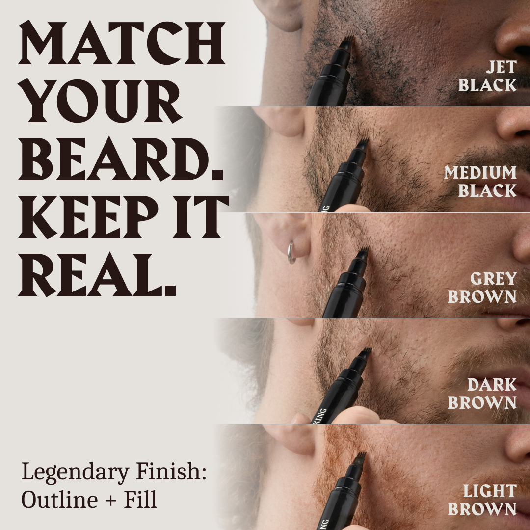 Beard Filler Pen and Brush - Dual Tip Pencil - Dark Brown Color