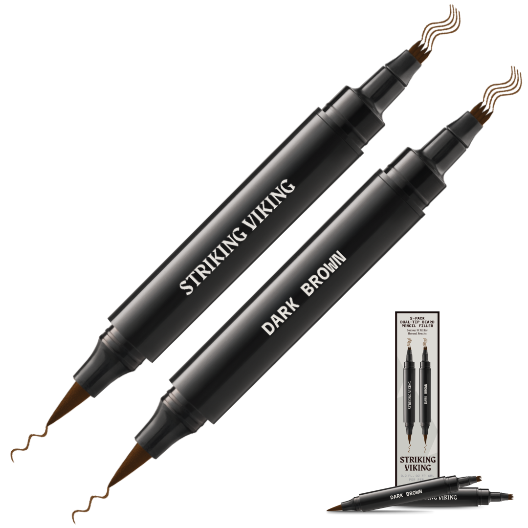 Beard Filler Pen - Dual Tip (2-pack) - Dark Brown