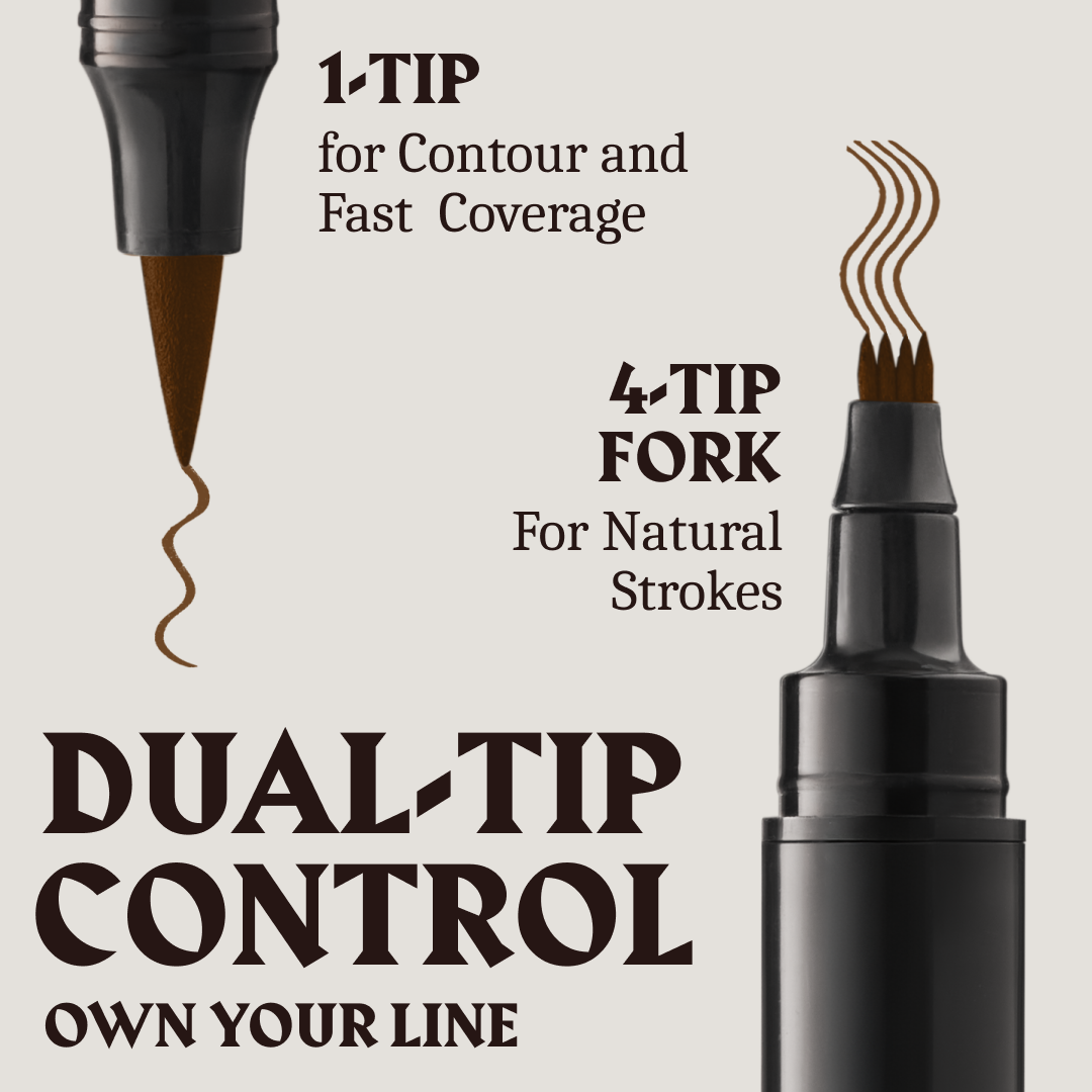 Beard Filler Pen - Dual Tip (2-pack) - Dark Brown