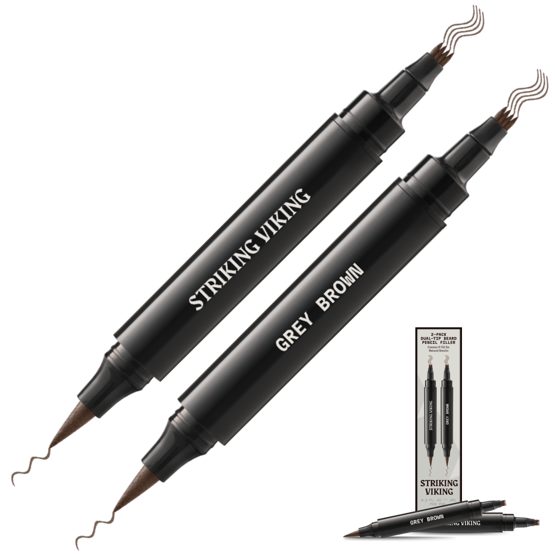 Beard Filler Pen - Dual Tip (2-pack) - Grey Brown