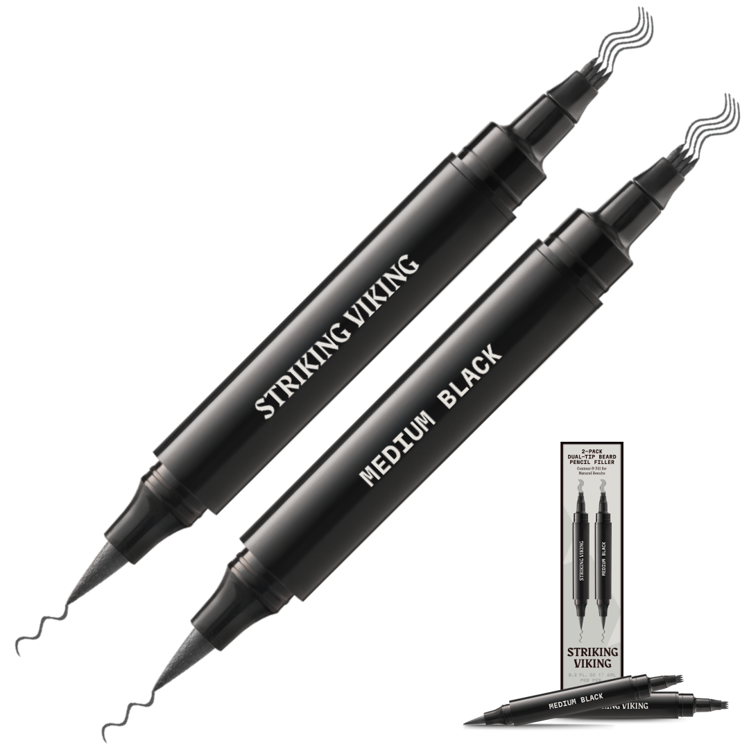 Beard Filler Pen - Dual Tip (2-pack) - Medium Black