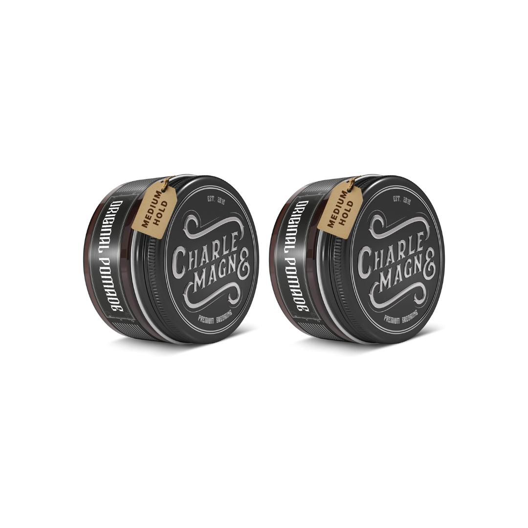 Charlemagne Matt Pomade – Läder – medium stadga – 2-pack