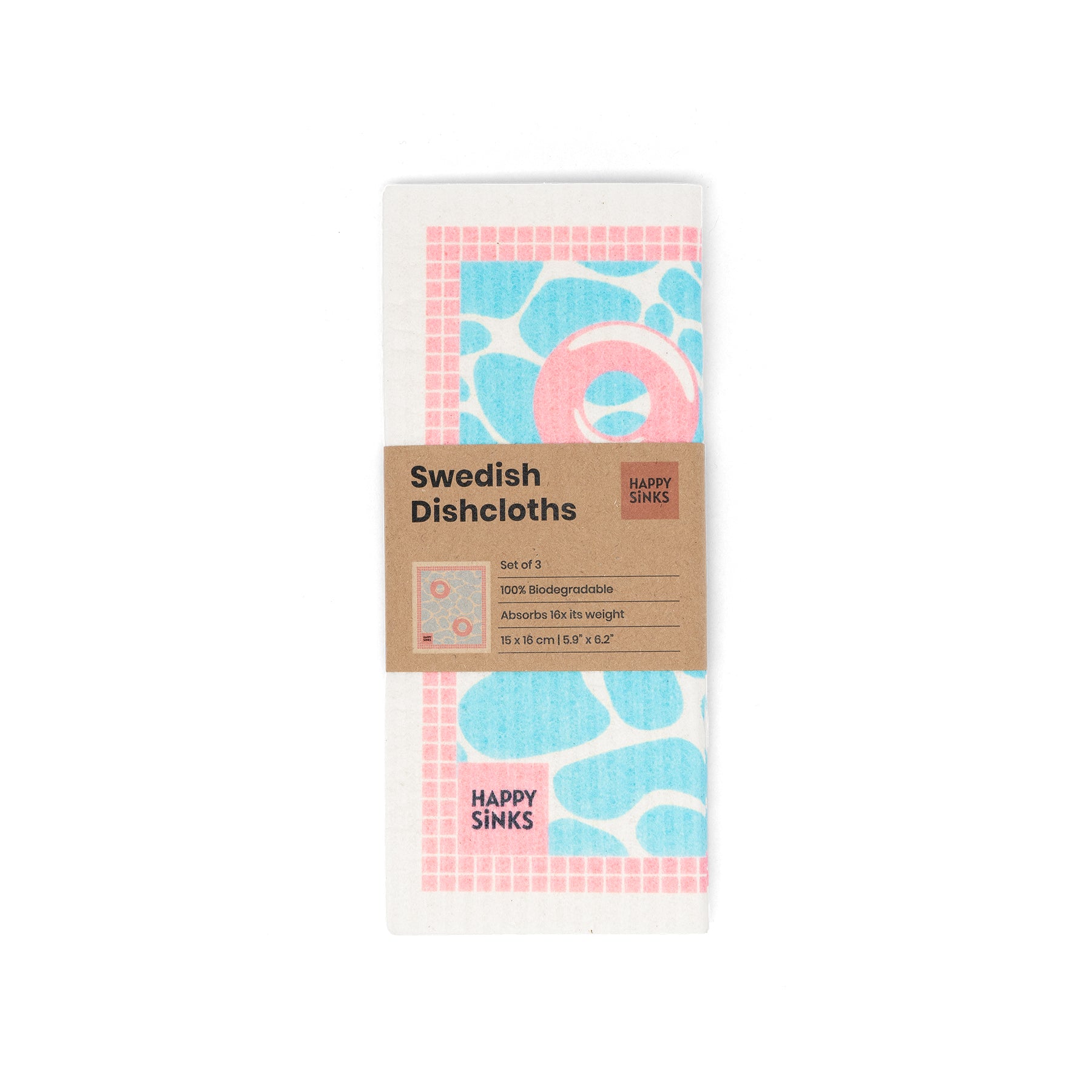 Happy Sinks Swedish Dishcloth Set - Pool - 3pcs