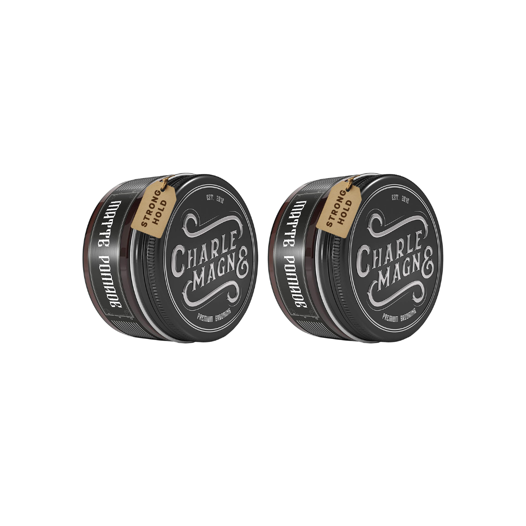 Charlemagne Matt Pomade – Läder – stark stadga – 2-pack