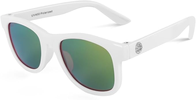 Babysunnies vita polariserade barnsolglasögon (3–8 år) – flexibla UV400 solglasögon för barn