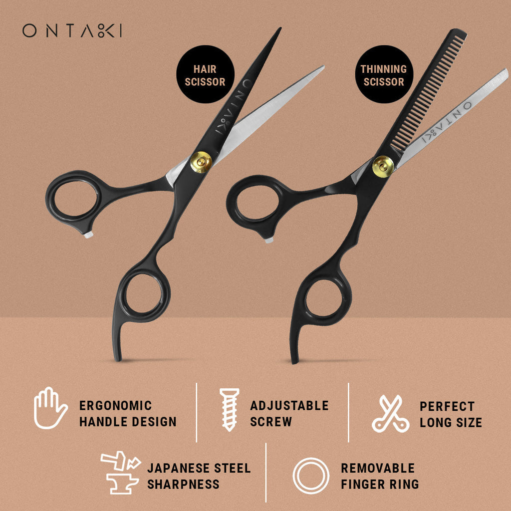 ONTAKI Hair Thinning Shears Kit Black