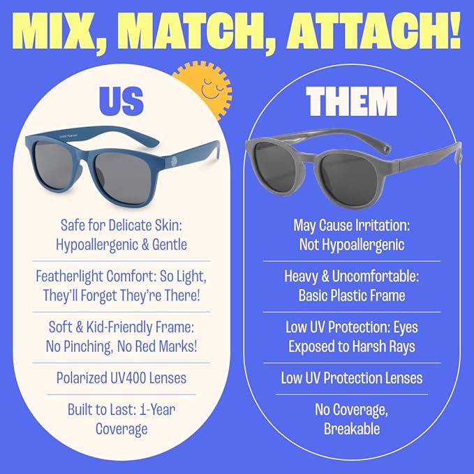 Babysunnies Navy Blue Flexible Polarized Kids Sunglasses 3-8 Years