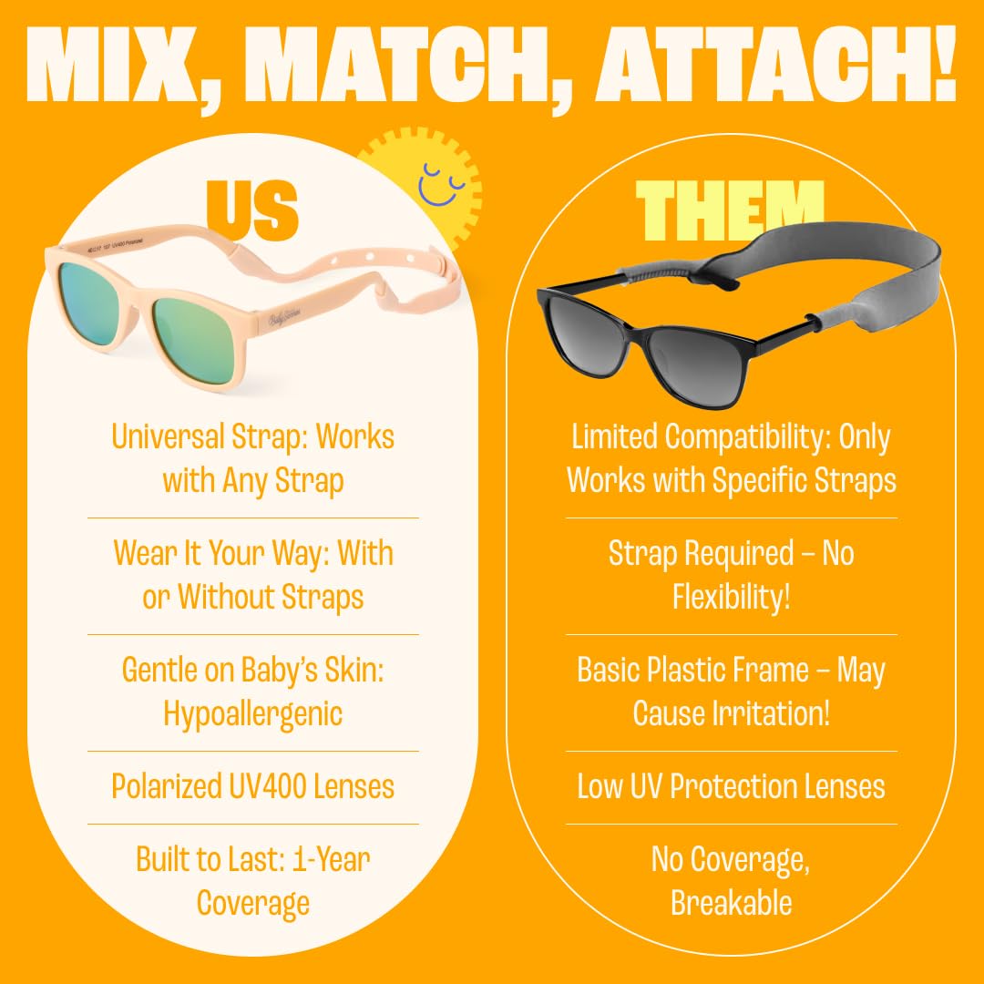 Baby Sunnies baby sunglasses - Peach color with sleeve