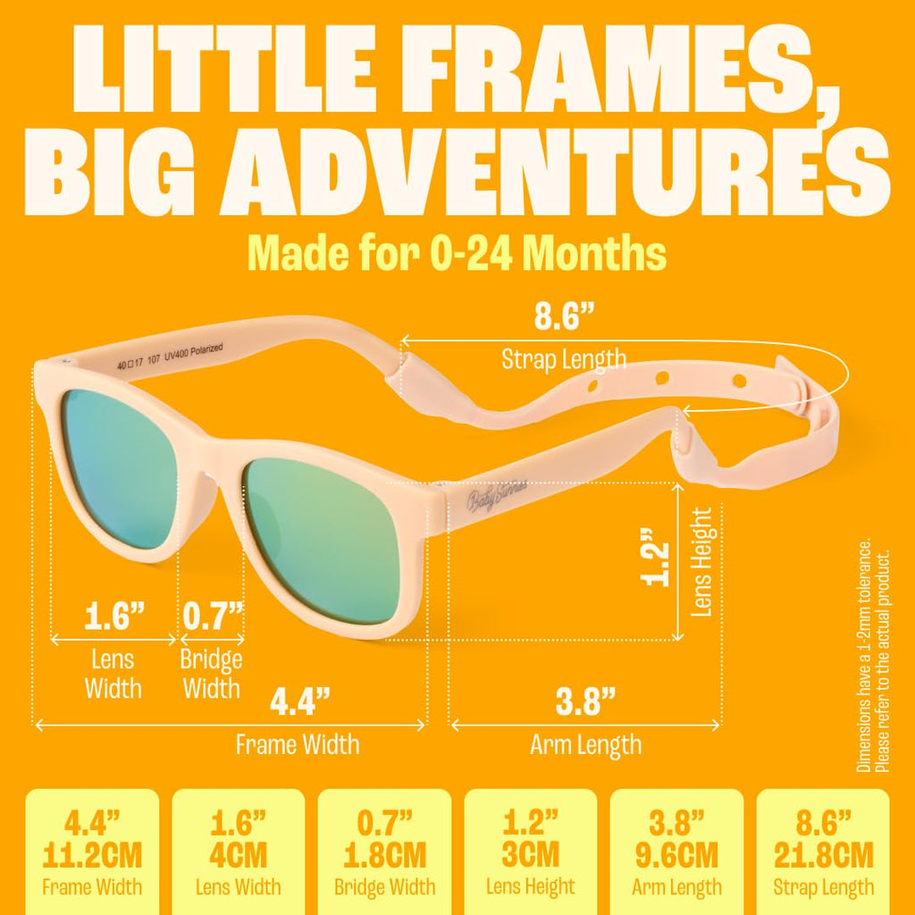 Baby Sunnies baby sunglasses - Peach color with sleeve