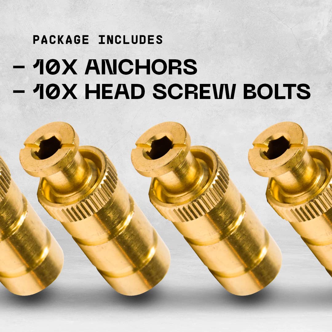 Silginnes Pool Cover Anchors 10 Pack Brass Anchors for 3/4 Inch Concrete and Paver Decks
