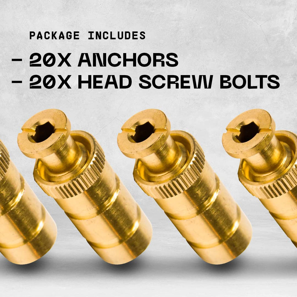 Silginnes Pool Cover Anchors 20 Pack Brass Anchors for 3/4 Inch Concrete and Paver Decks