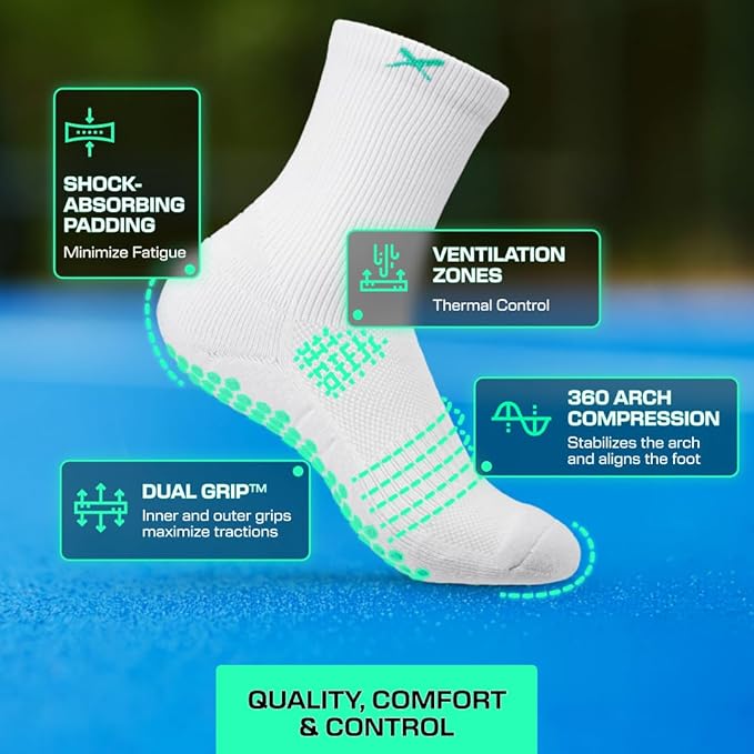 Ruban de grip LUX pour raquette, blanc, surgrip ultra-adhérent pour tennis, padel, squash et badminton