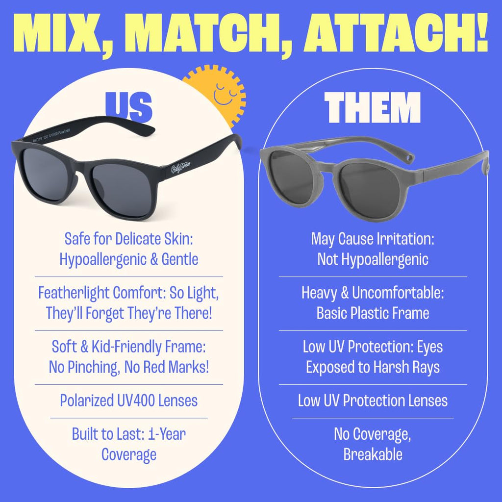 Baby Sunnies Kids sunglasses - Black with sleeve