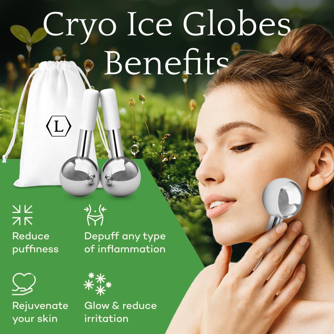 Luonkos Steel Ice Globe Face Massager - 2 pcs