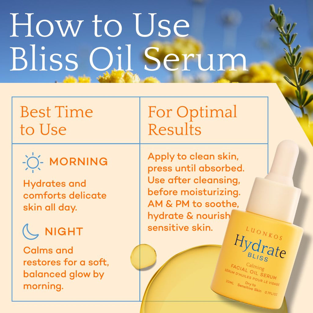 Gesichtsöl-Serum für trockene Haut – Natürliches Gesichtsöl 20 ml Luonkos Bliss