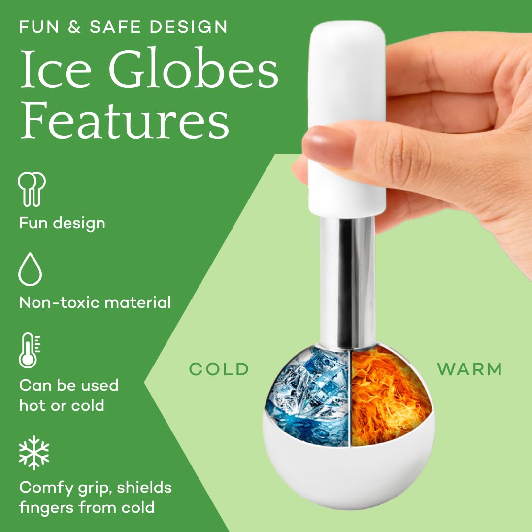 Luonkos Steel Ice Globe Face Massager - 2 pcs