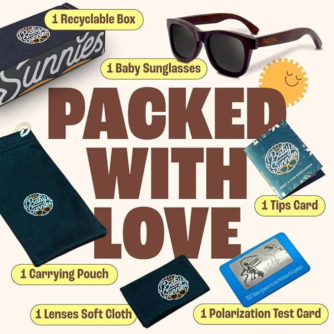 Babysunnies Bamboo Polarized Baby Sunglasses 3-8 Years