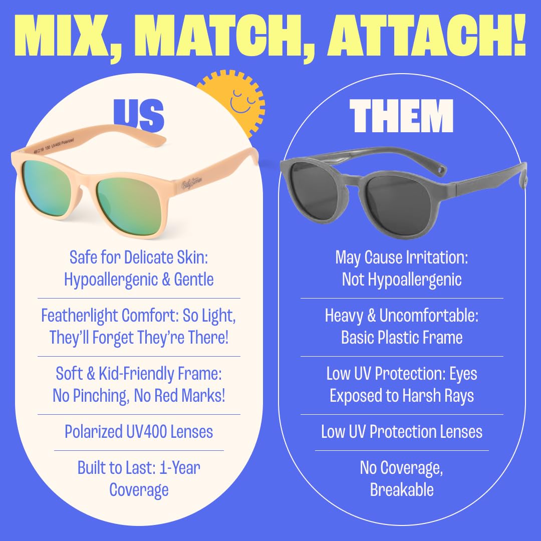 Baby Sunnies Kids sunglasses - Peach color with sleeve
