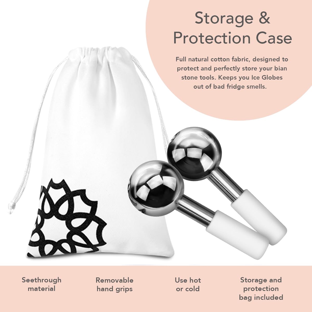 Luonkos Steel Ice Globe Face Massager - 2 pcs