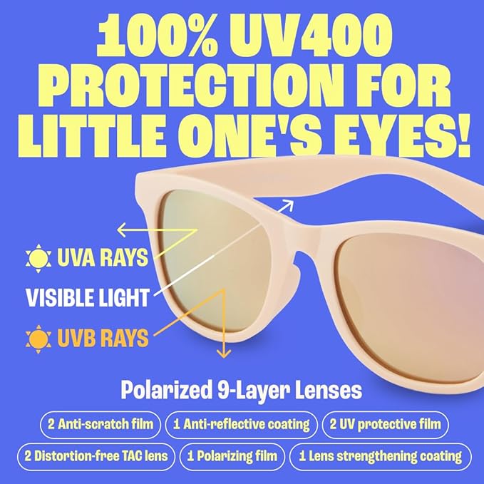 Babysunnies Peach Polarized Kids Sunglasses (3–8 Years) – Flexible UV400 Children’s Sunglasses