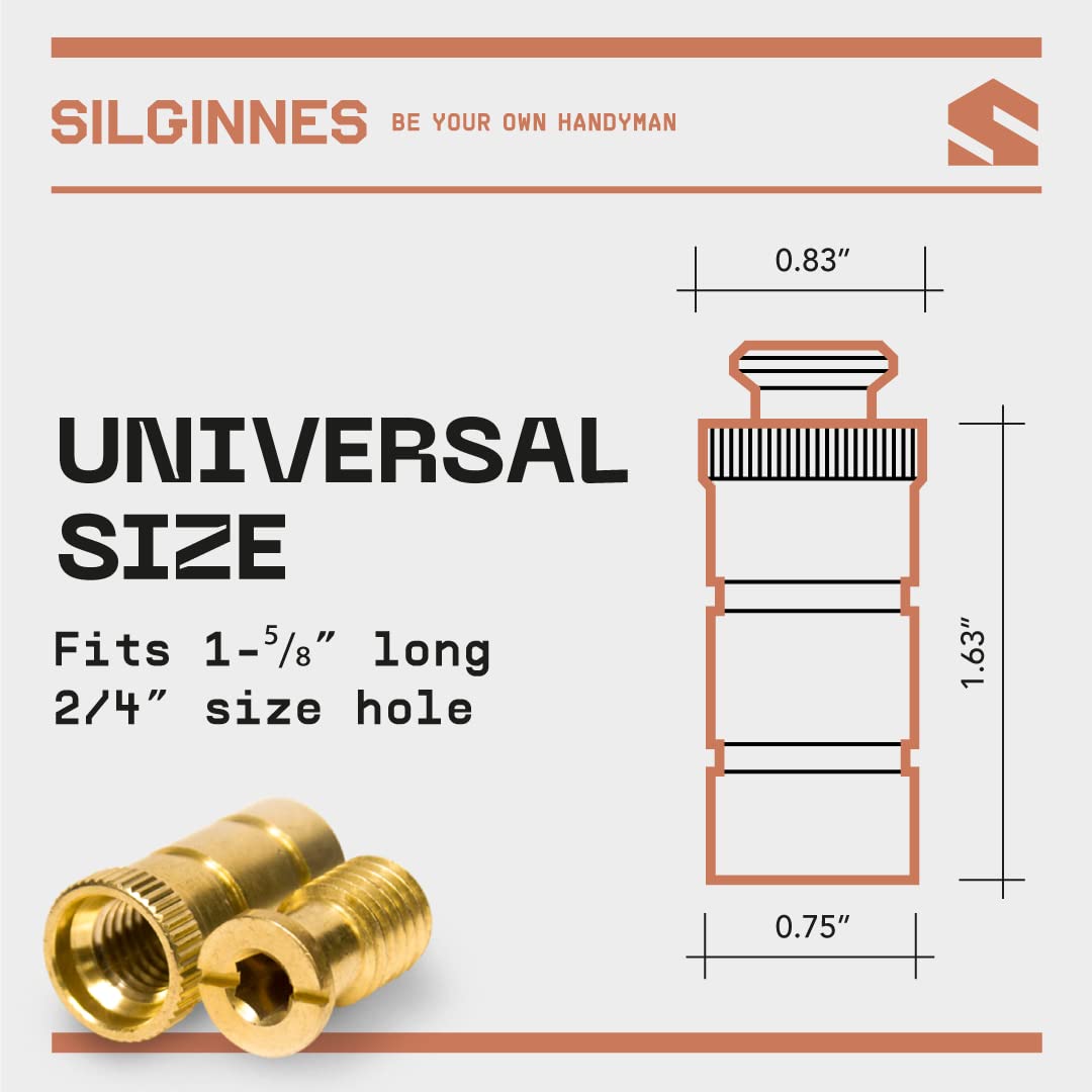 Silginnes Pool Cover Anchors 10 Pack Brass Anchors for 3/4 Inch Concrete and Paver Decks