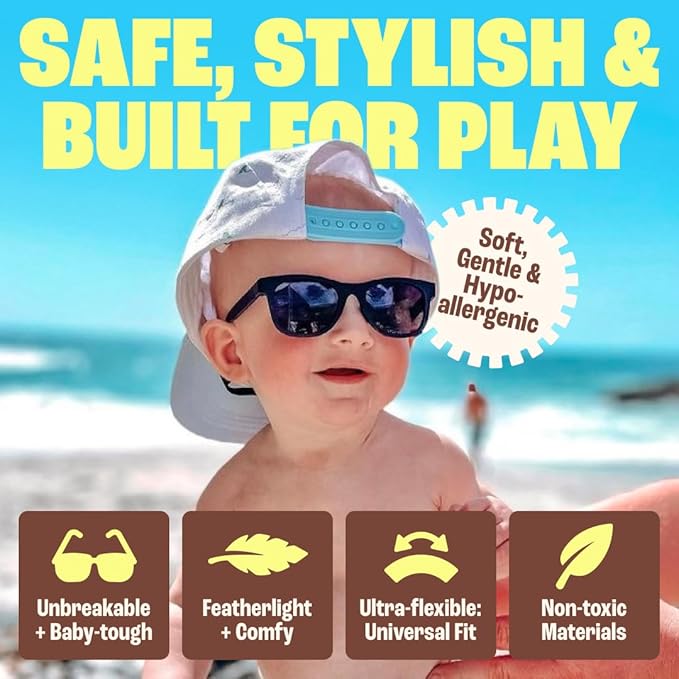 Babysunnies Bamboo Polarized Baby Sunglasses 3-8 Years