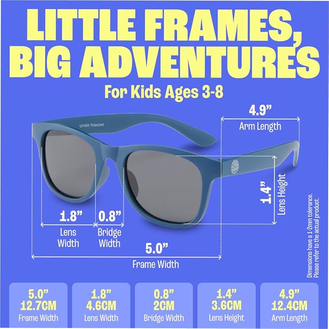 Babysunnies Navy Blue Flexible Polarized Kids Sunglasses 3-8 Years