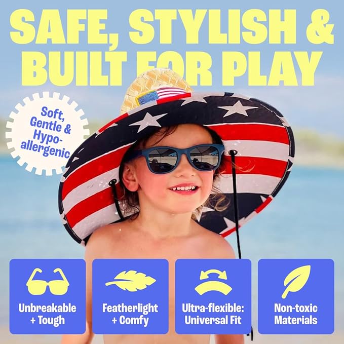 Babysunnies Navy Blue Flexible Polarized Kids Sunglasses 3-8 Years