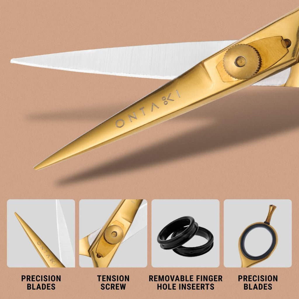 ONTAKI Premium Japanese Steel Beard & Mustache Scissors (5.5") Silver