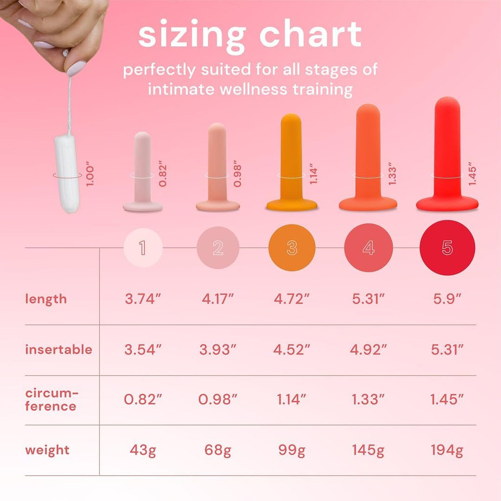 Vaginal Dilators Set | 5 Graduated Sizes | BPA-Free Medical Silicone