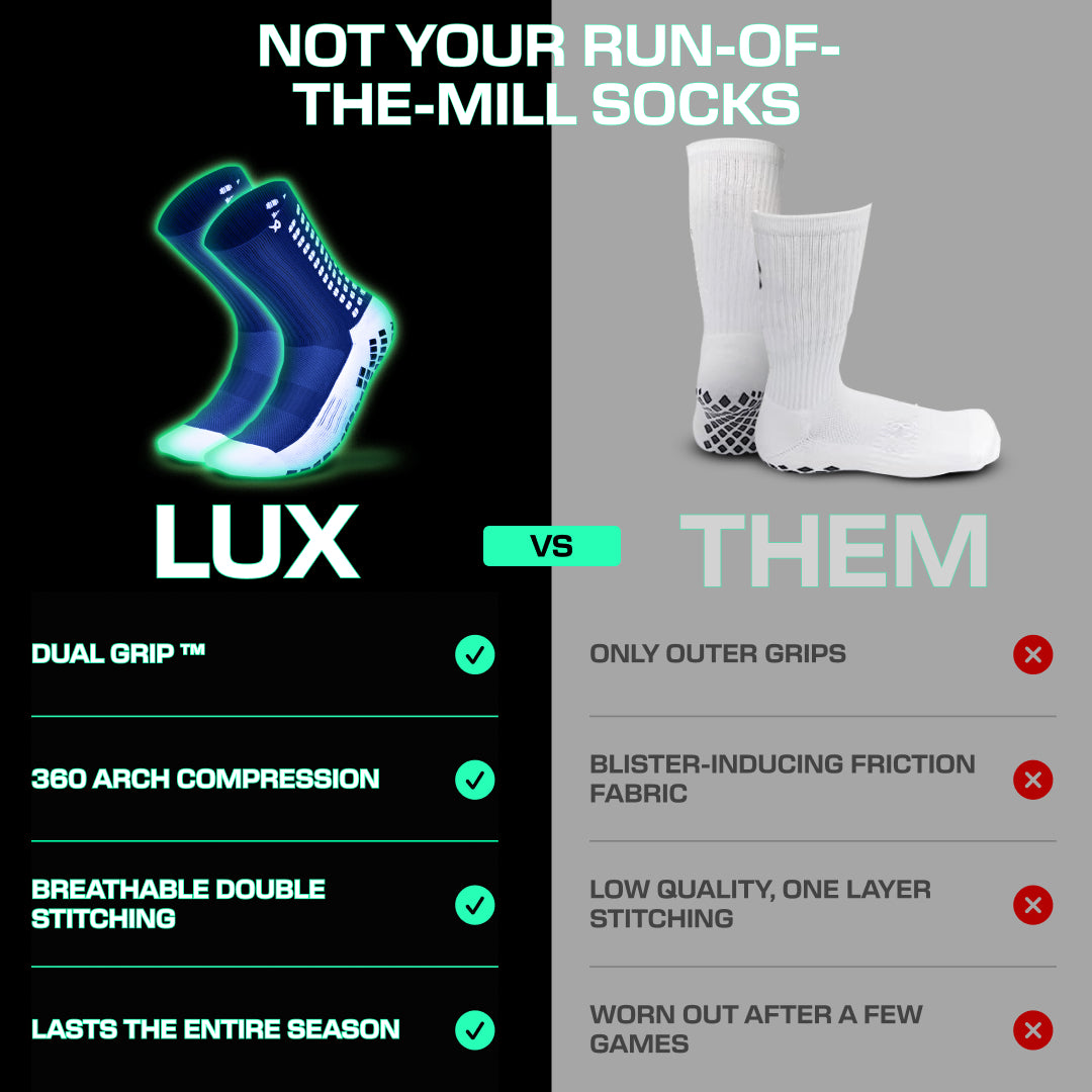 Lux Soccer Grip - Calf Sock - Blue
