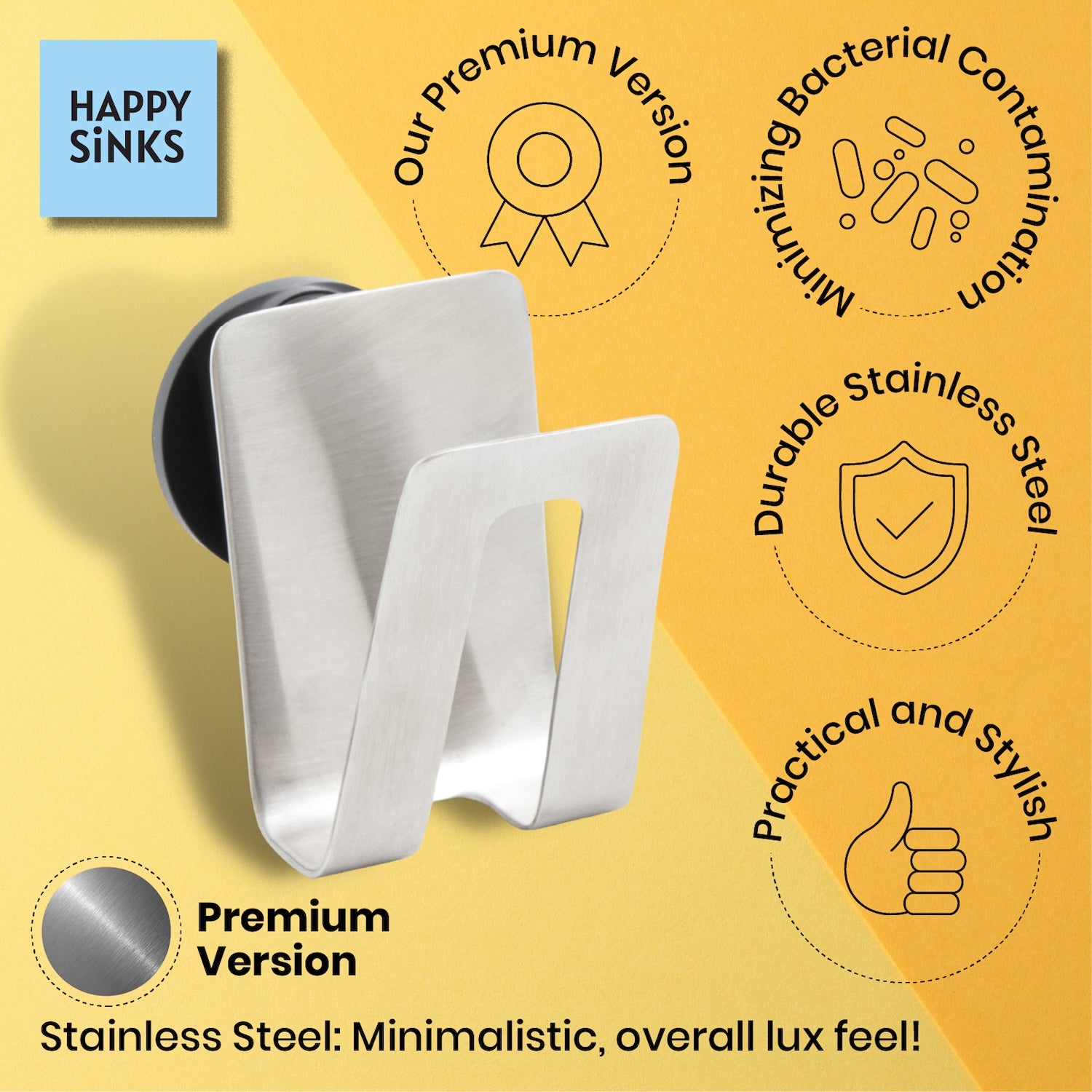 Happy Sinks Magnetic Sponge Holder - Steel