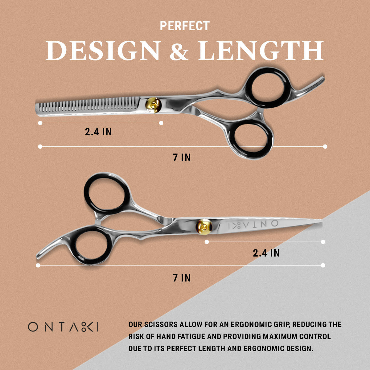 ONTAKI Hair Thinning Shears Kit Silver