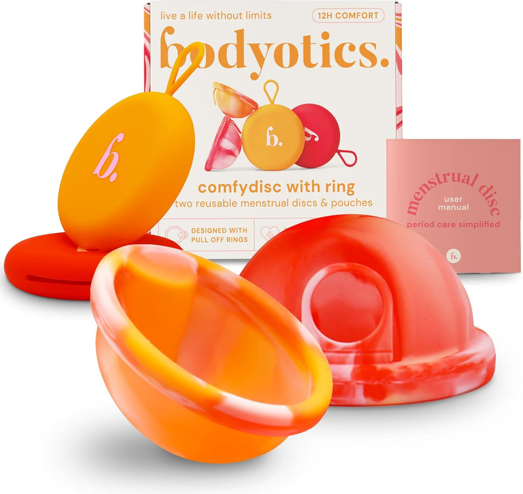 Menstrual Discs - Bodyotics Comfydisc Reusable - 2pcs - Red & Orange