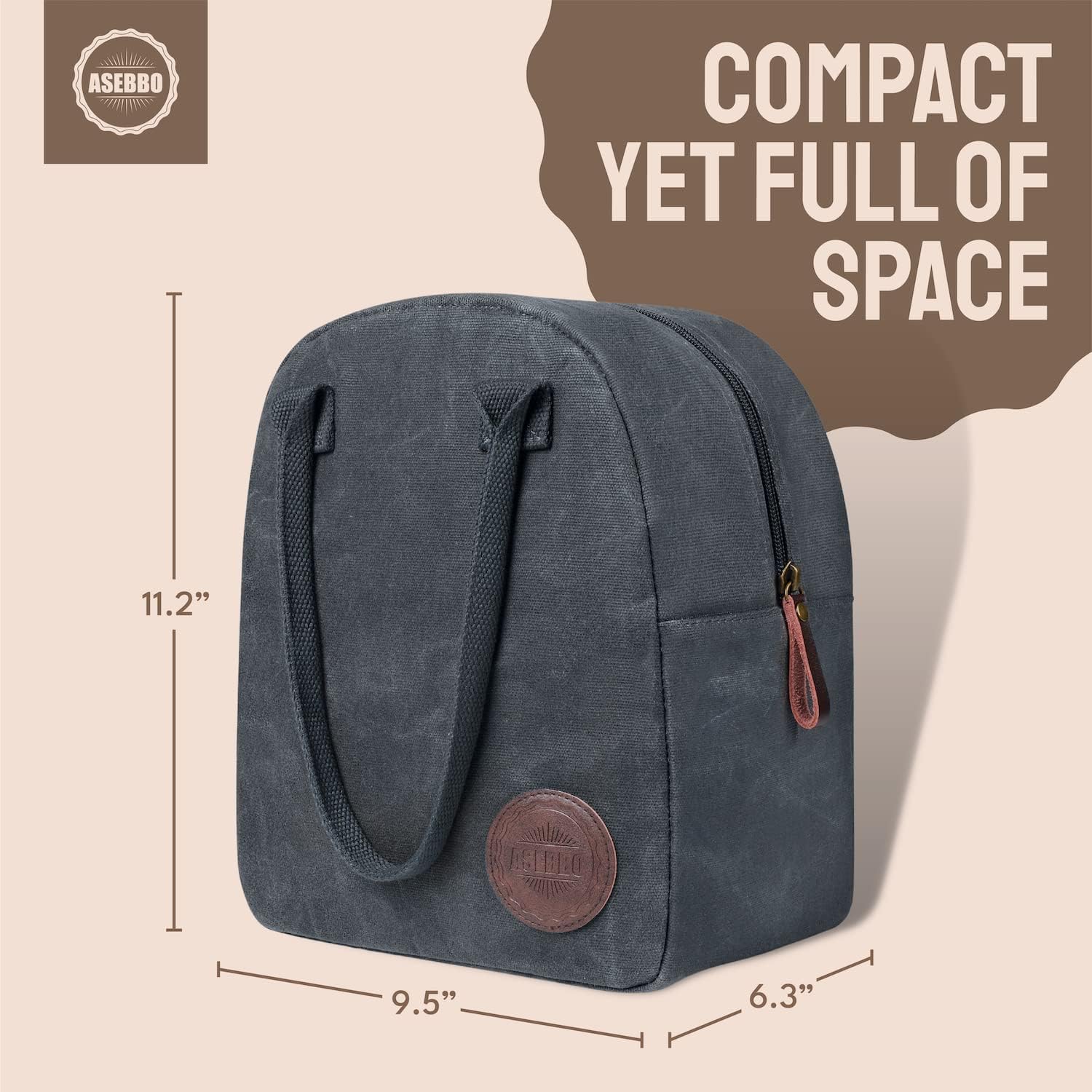 ASEBBO Lunch Tote Bag Box for Professional Women Men Reusable Insulated, Leakproof Waterproof Thermal Cooler Food Handbags High Capacity for Travel Work Picnic (Elegant Gray)