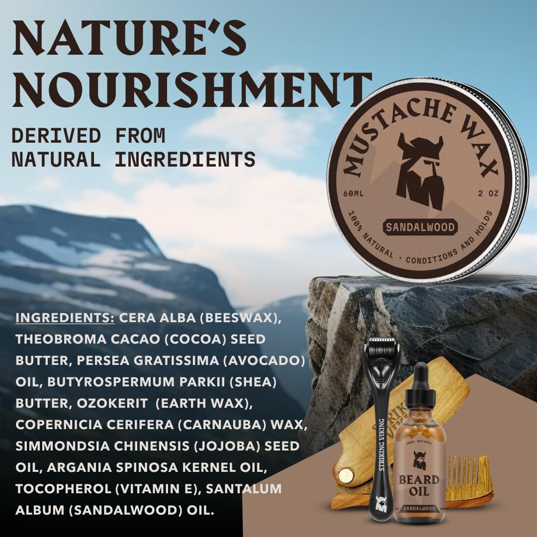 Mustache Wax and Comb Sandalwood