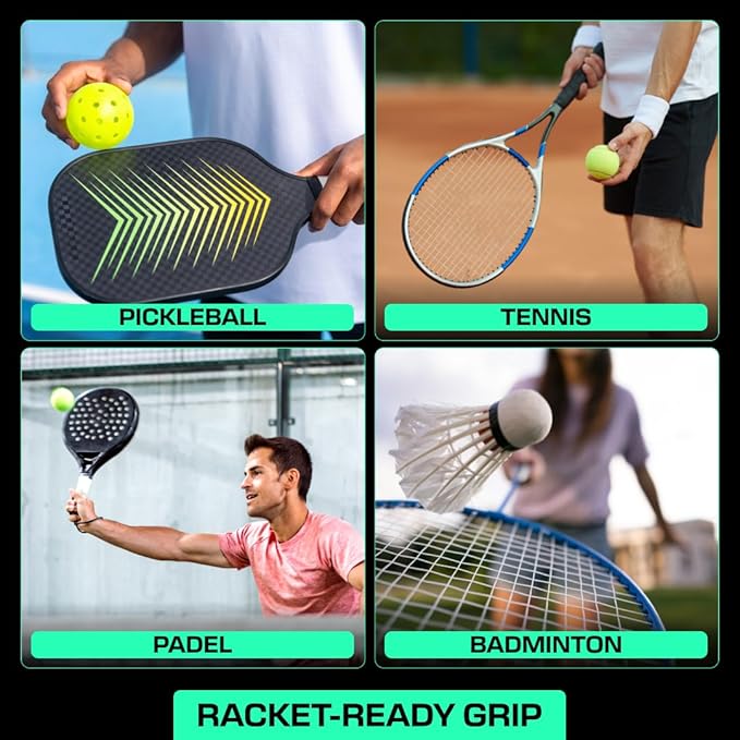 Ruban de grip LUX pour raquette, blanc, surgrip ultra-adhérent pour tennis, padel, squash et badminton