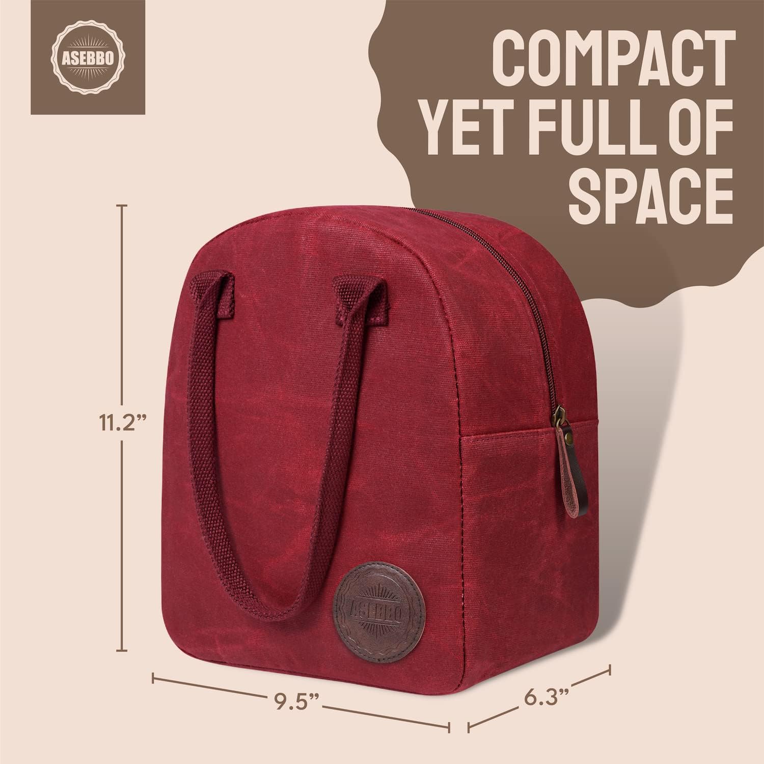 ASEBBO Insulated Lunch Bag for Women & Men (Passion Red)