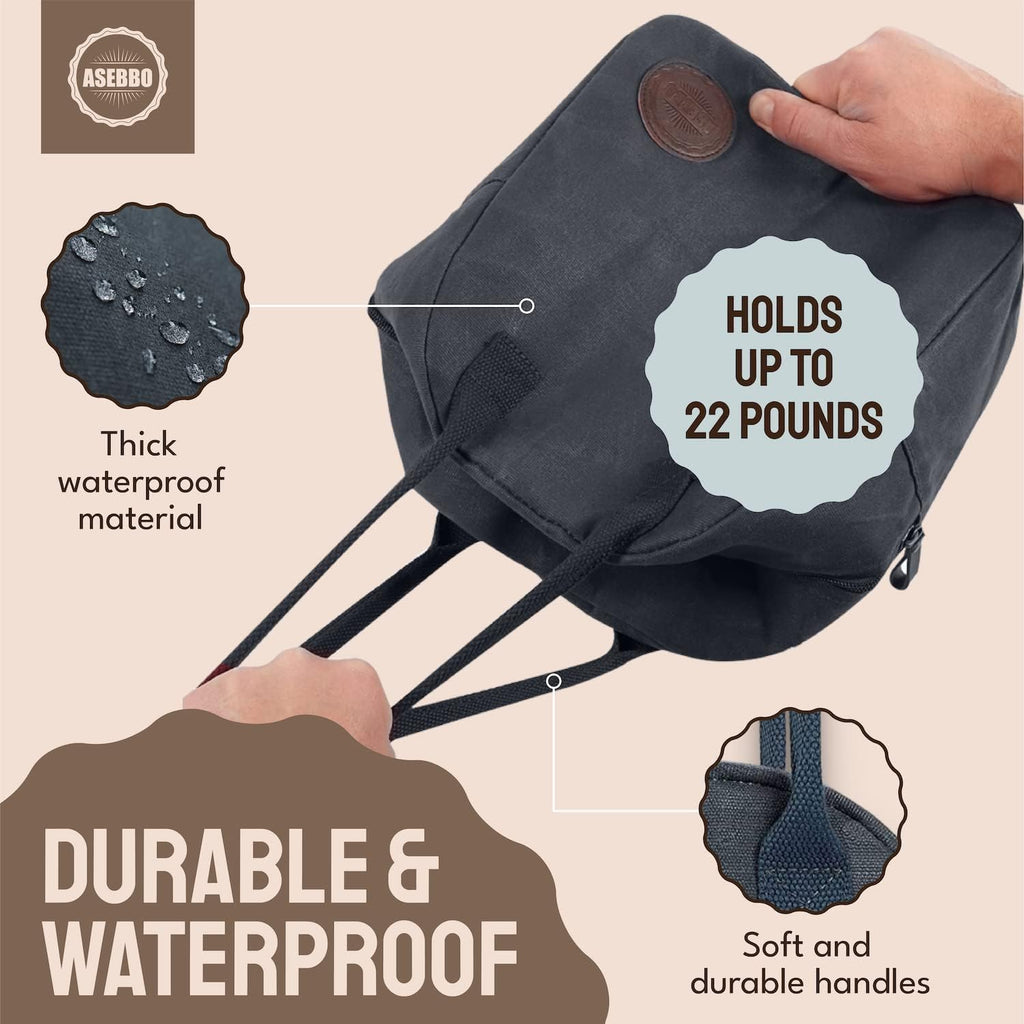 ASEBBO Lunch Tote Bag Box for Professional Women Men Reusable Insulated, Leakproof Waterproof Thermal Cooler Food Handbags High Capacity for Travel Work Picnic (Elegant Gray)