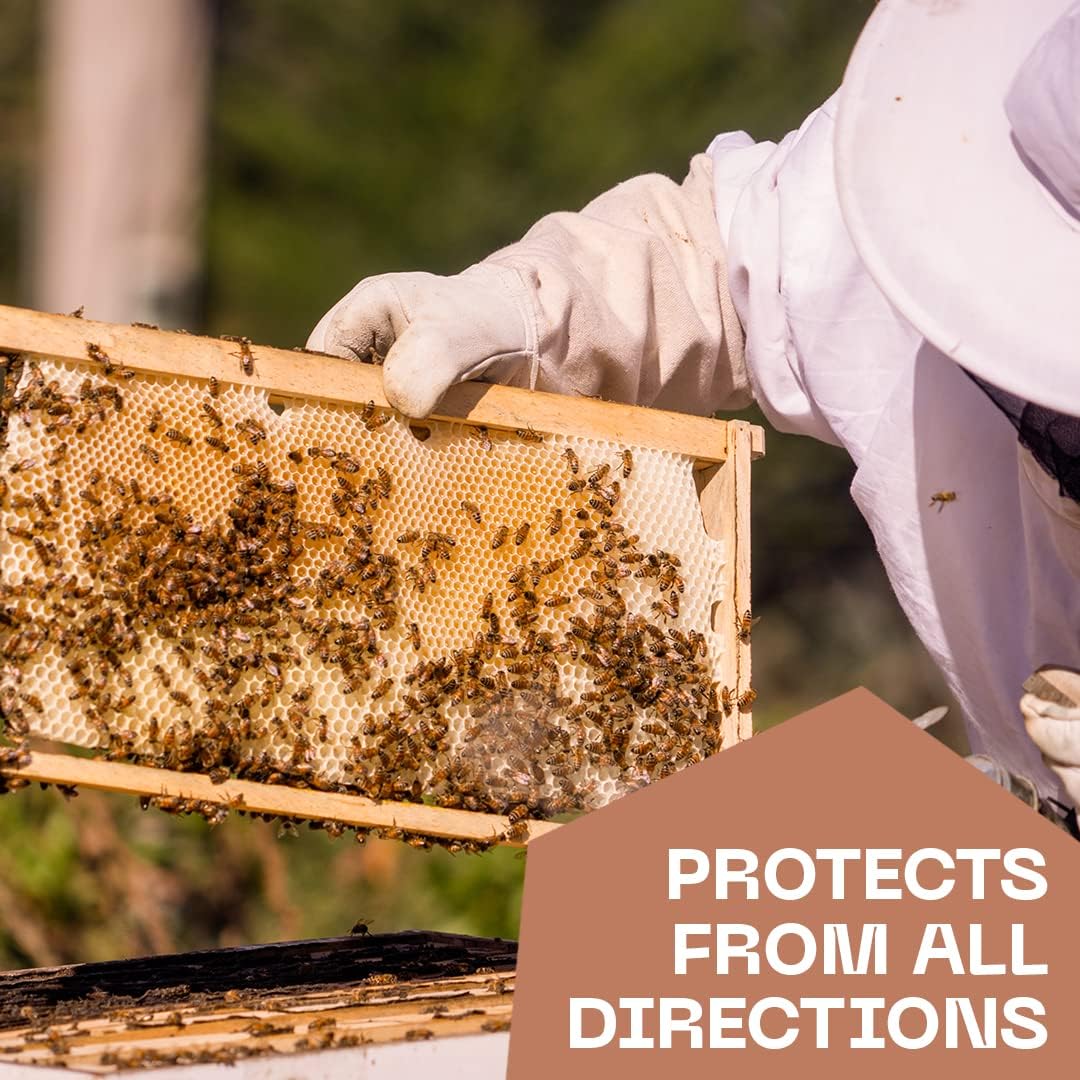 Professional Bee Suit for Men and Women - Beekeeping Outfit Beekeeper Unisex Suit with Protective Bee Jacket with Hood, Pants, Gloves for Backyard and Bee Keeper
