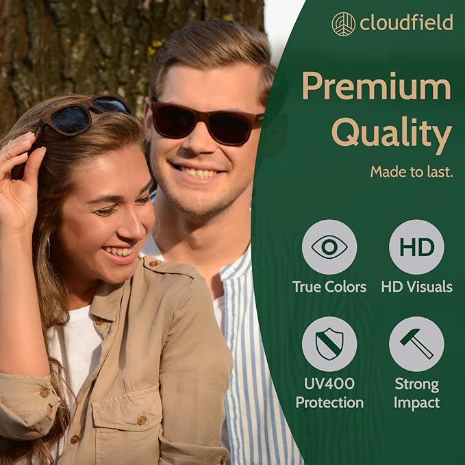 Lunettes de soleil en bambou Cloudfield - Noir ombre