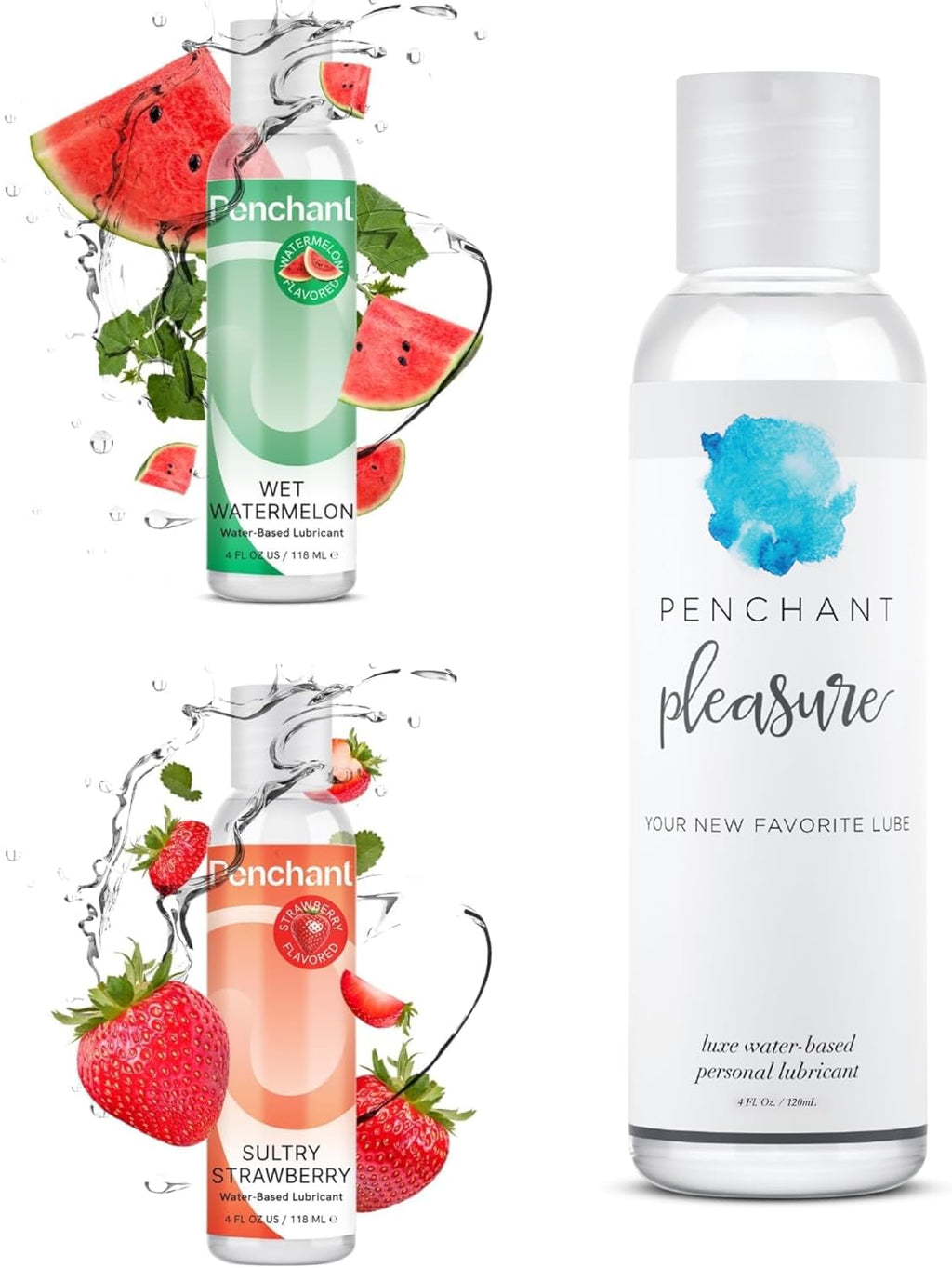 Gleitmittel - Wasserbasiert (4oz) + Erdbeere (4oz) + Wassermelone (4oz)